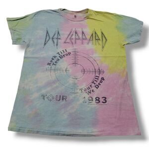 Def Leppard Shirt Size Small Junk Food Clothing Graphic Band Tee Tie Dye T-Shirt